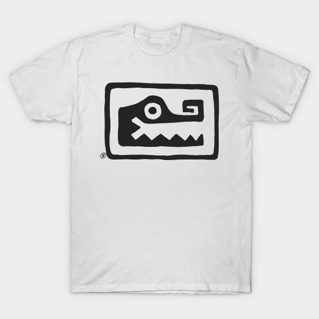 Mayan crocodile looking at you smiling. T-Shirt by oscarsanchez